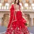 red silkblend embroidered lehenga set