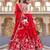 red silkblend embroidered lehenga set