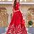 red silkblend embroidered lehenga set