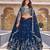 blue silkblend embroidered lehenga set