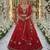 red georgette embroidered lehenga set