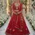 red georgette embroidered lehenga set