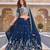 blue silkblend embroidered lehenga set