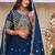 blue silkblend embroidered lehenga set