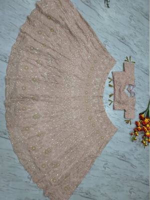 baby pink georgette embroidered lehenga set 3
