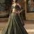 olive silkblend embroidered lehenga set
