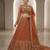 orange net embroidered lehenga set