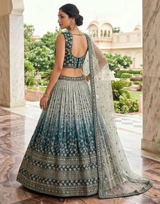 multicolor silkblend embroidered lehenga set 3