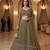 olive net embroidered lehenga set