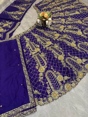 blue silkblend embroidered lehenga set 3