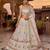 off white georgette embroidered lehenga set