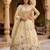 beige silk blend embroidered lehenga set