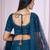 teal blue georgette embroidered lehenga set