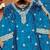 Teal designer chinon sequins embroidered work readymade suit