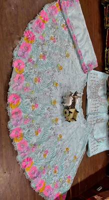 sky blue embroidered silk lehenga set 2