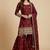 Maroon designer chinon sequins embroidered work readymade suit