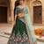 green satin embroidered lehenga set