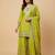 Parrot green designer chinon sequins embroidered work readymade suit