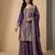 Light purple designer chinon sequins embroidered work readymade suit