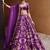 purple silk blend embroidered lehenga set