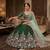 green satin embroidered lehenga set