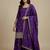 Purple designer chinon sequins embroidered work readymade suit