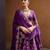 purple silk blend embroidered lehenga set