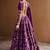 purple silk blend embroidered lehenga set