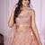 peach net embroidered lehenga set