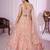peach net embroidered lehenga set