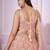 peach net embroidered lehenga set