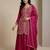 Pink designer chinon sequins embroidered work readymade suit