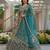 sea green net embroidered lehenga set