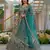 sea green net embroidered lehenga set