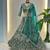 sea green net embroidered lehenga set