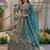sea green net embroidered lehenga set