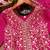 Pink designer chinon sequins embroidered work readymade suit