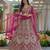 magenta net embroidered lehenga set