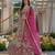 magenta net embroidered lehenga set