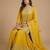 Yellow designer natural crepe sequins embroidered work readymade suit
