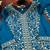 Teal designer chinon sequins embroidered work readymade suit