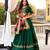 green silk blend embroidered lehenga set