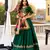 green silk blend embroidered lehenga set