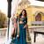 teal silk blend embroidered lehenga set