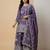 Light purple designer chinon sequins embroidered work readymade suit