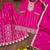 Pink designer chinon sequins embroidered work readymade suit
