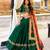 green silk blend embroidered lehenga set