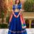blue silk blend embroidered lehenga set