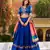 blue silk blend embroidered lehenga set