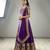 purple georgette embroidered lehenga set